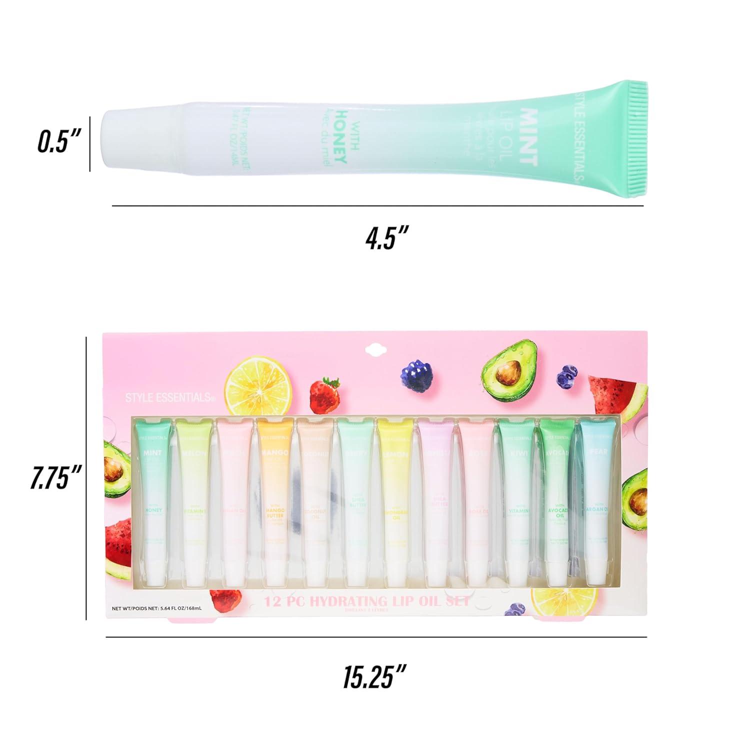 image:imageEXPRESSIONS 12pc Lip Oil Set Flavored Lip Oils Value Pack Hydrating Lip Oils wSqueeze Tube Application Moisturizing Lip Oil Collection for Everyday Lip Care and Lip Repair FRUITSFRUITS
