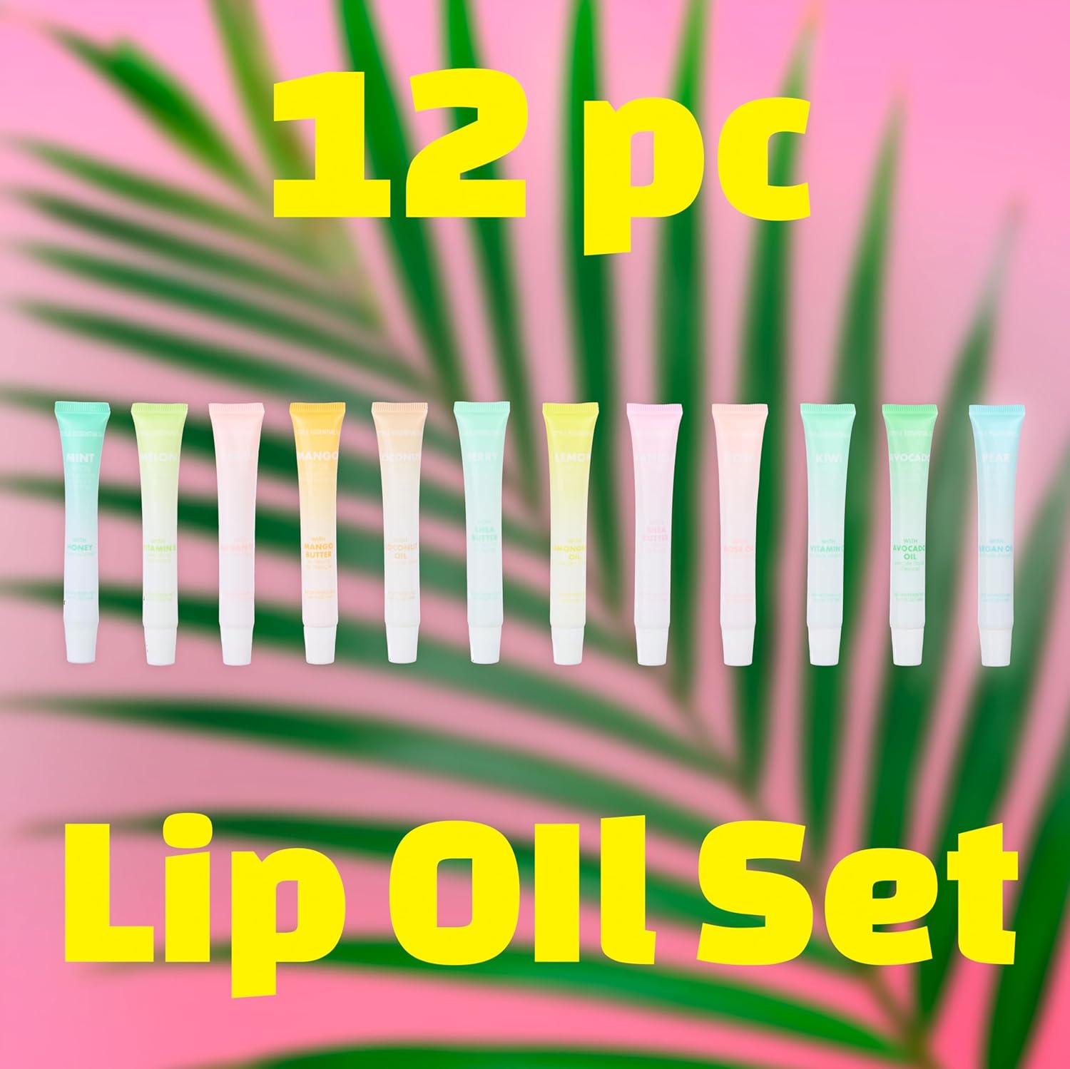 image:imageEXPRESSIONS 12pc Lip Oil Set Flavored Lip Oils Value Pack Hydrating Lip Oils wSqueeze Tube Application Moisturizing Lip Oil Collection for Everyday Lip Care and Lip Repair FRUITSFRUITS