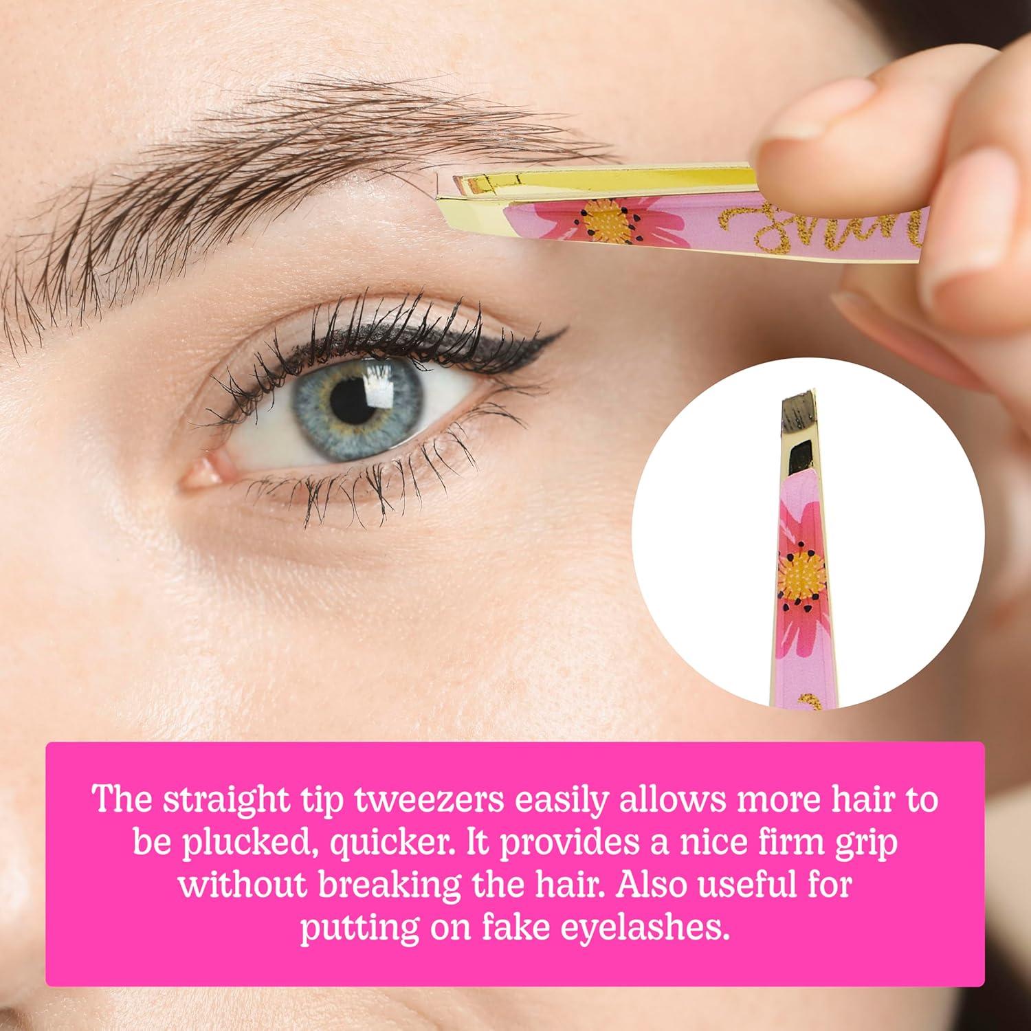 image:imageEXPRESSIONS 2pc Compact Mirror Tweezer Set 1x 2X Magnification Travel Pocket Cosmetic Matching Pluck Grooming Accessory Vanity Animal PrintFloral Print