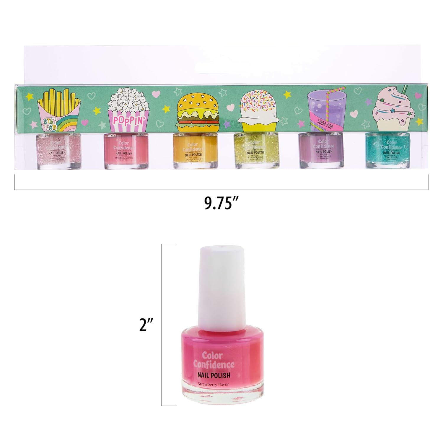 image:imageEXPRESSIONS 6pc Nail Polish Set Shimmering Colors Tones Cute Manicure Pedicure Kit Girls Kids Gift Salon Essentials Assortment