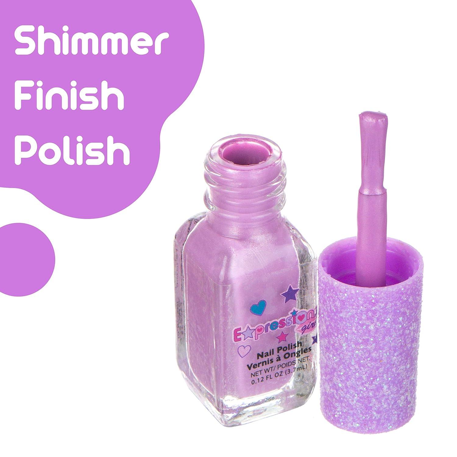 image:imageEXPRESSIONS 7pc Shimmer Nail Polish Set Glitter Cap Safe amp NonToxic Nail Polish Kit for Girls amp Teens