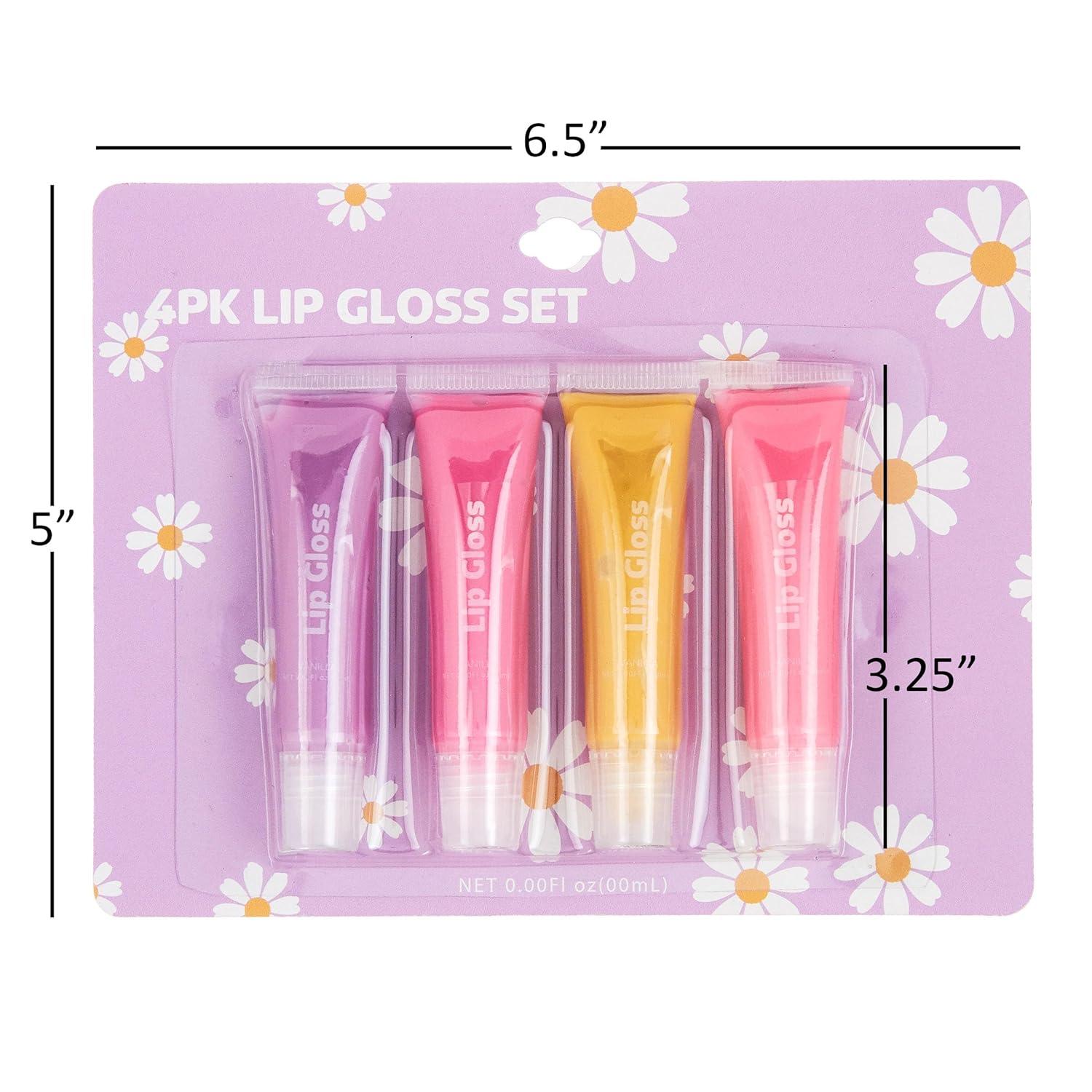 image:imageEXPRESSIONS 8pc Lip Gloss Set Flavored Squeeze Tube Lip Glosses Value Pack Daisy Lip Gloss in Assorted Fruity Flavors