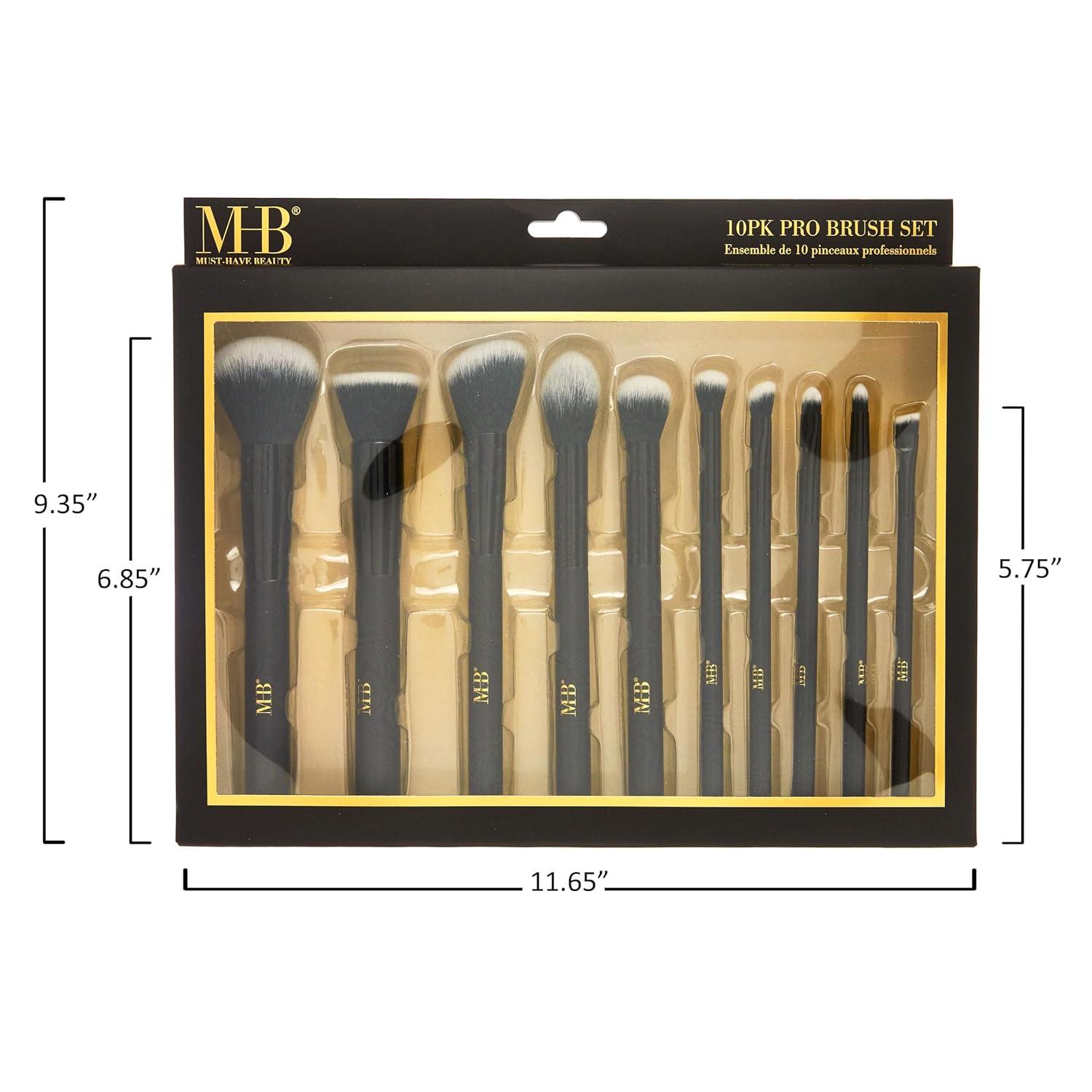 image:imageExpressions 10pc Pro Makeup Brush Set in Black 10 Quality Soft Bristle Makeup Brushes For Everyday Use Professional Makeup Brushes amp ToolsBlackGold