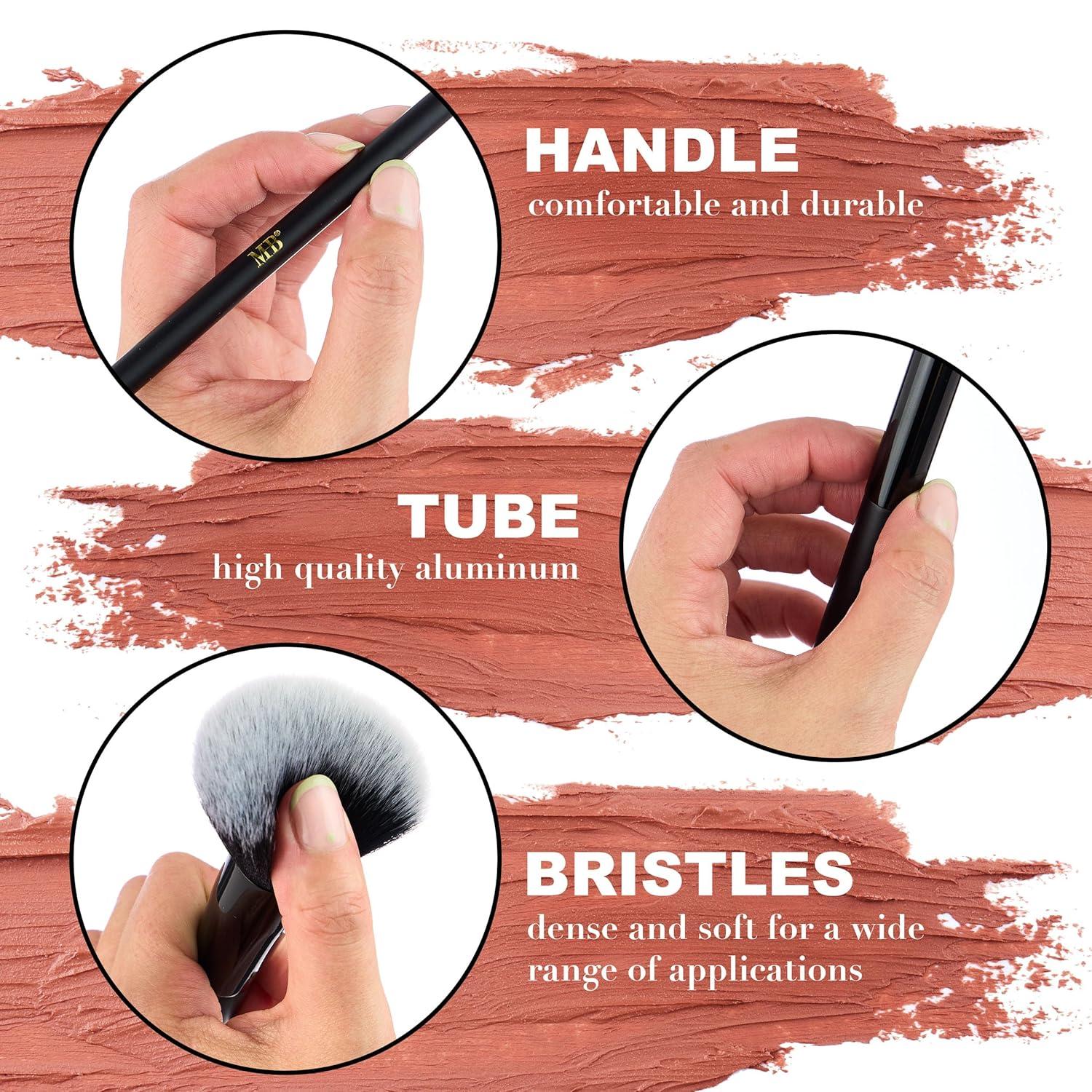 image:imageExpressions 10pc Pro Makeup Brush Set in Black 10 Quality Soft Bristle Makeup Brushes For Everyday Use Professional Makeup Brushes amp ToolsBlackGold