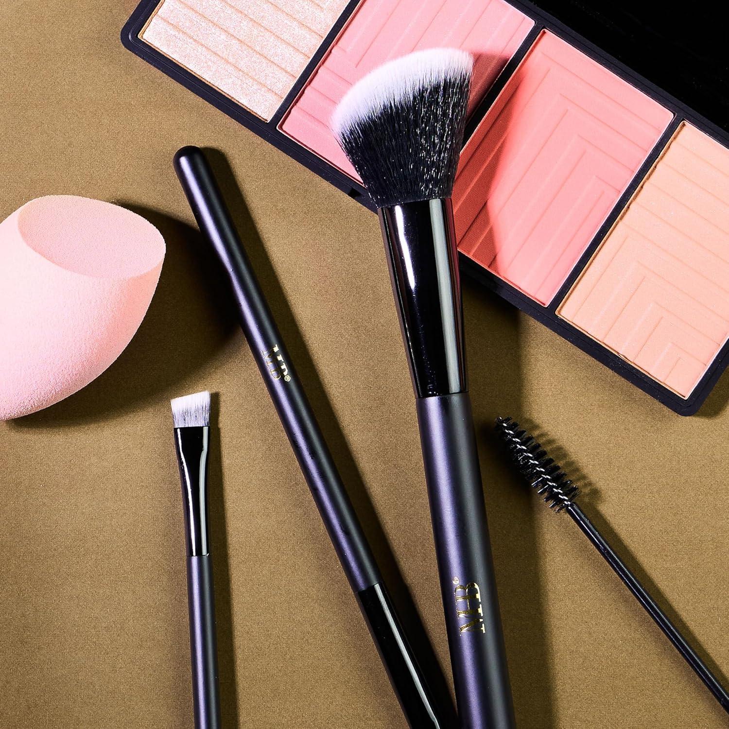 image:imageExpressions 10pc Pro Makeup Brush Set in Black 10 Quality Soft Bristle Makeup Brushes For Everyday Use Professional Makeup Brushes amp ToolsBlackGold