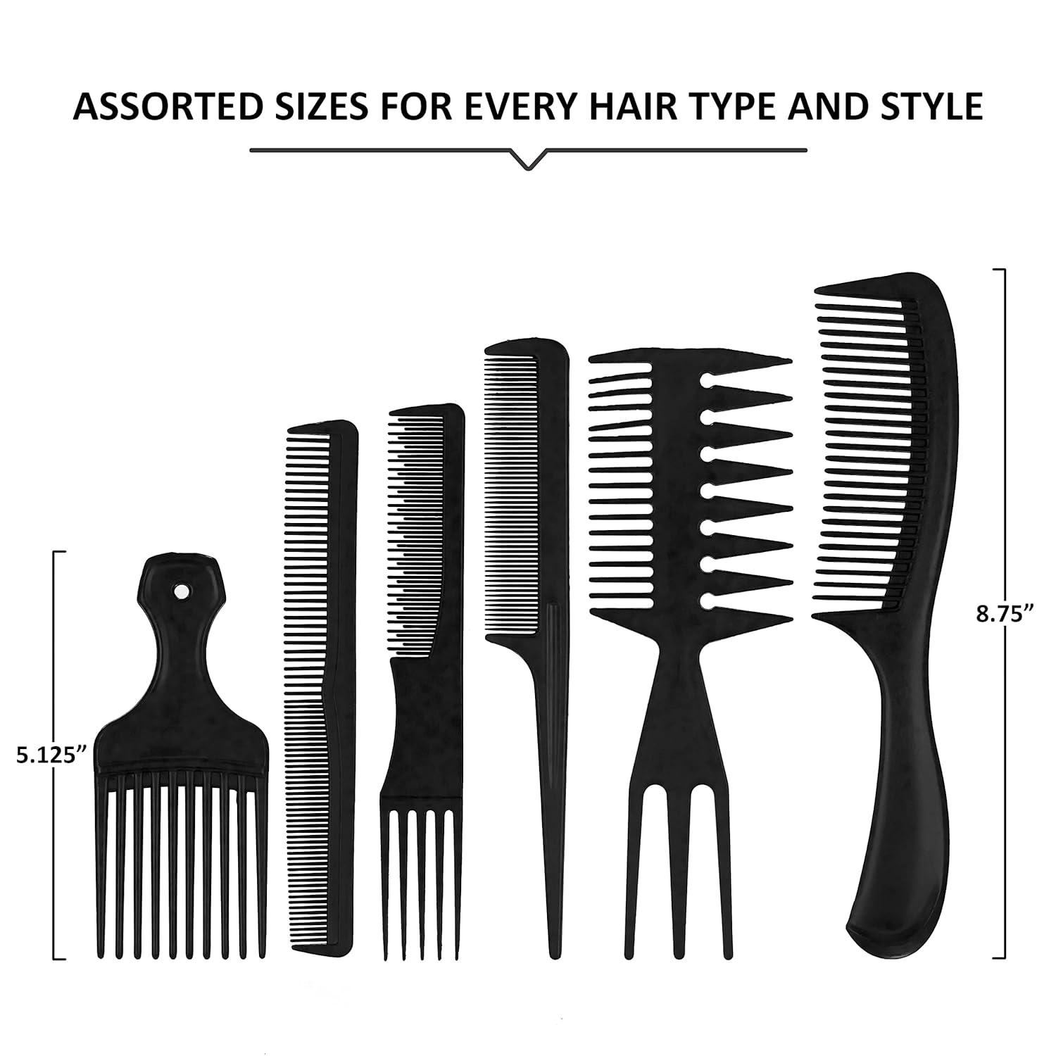 image:imageExpressions 12pc Styling Combs Hair Comb Set for All Hair Types Professional Barber Supplies Durable Material Gentle on Hair