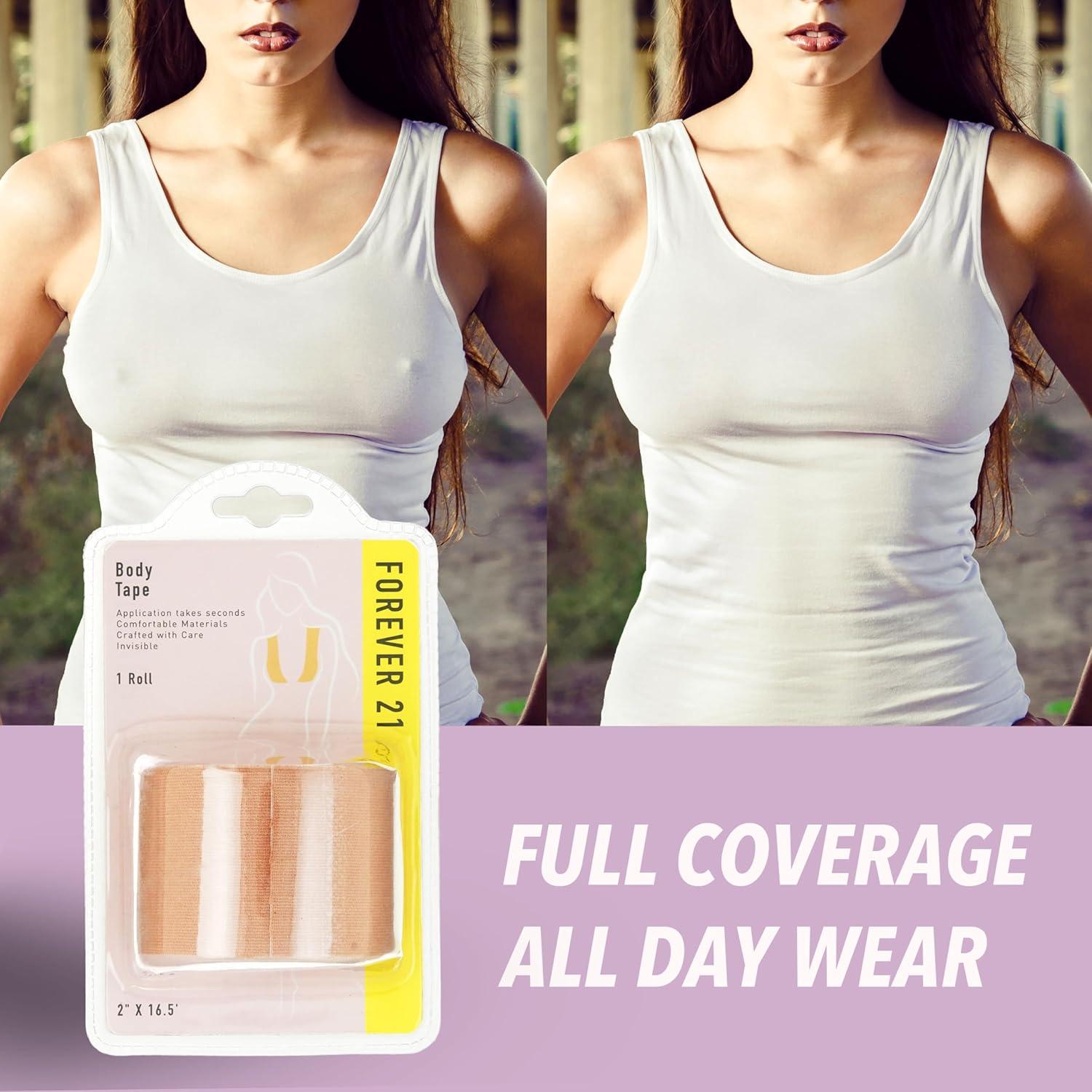 image:imageForever 21 1pk Body Tape Comfortable Skin Easy Application Breast Fabric Face Lift Fashion Dresses Nipple Cover Invisible Bra SupportBEIGE