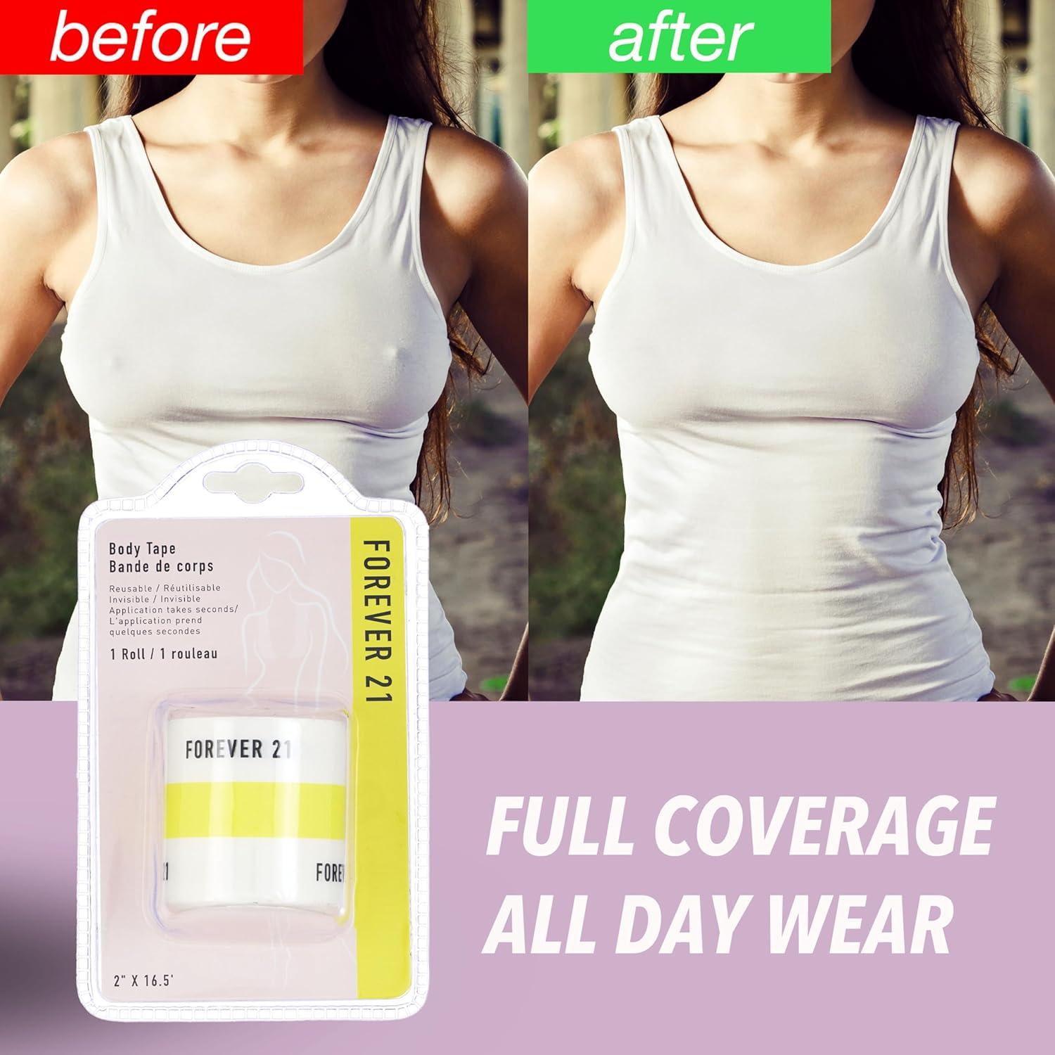 image:imageForever 21 1pk Body Tape Comfortable Skin Easy Application Breast Fabric Face Lift Fashion Dresses Nipple Cover Invisible Bra SupportCLEAR