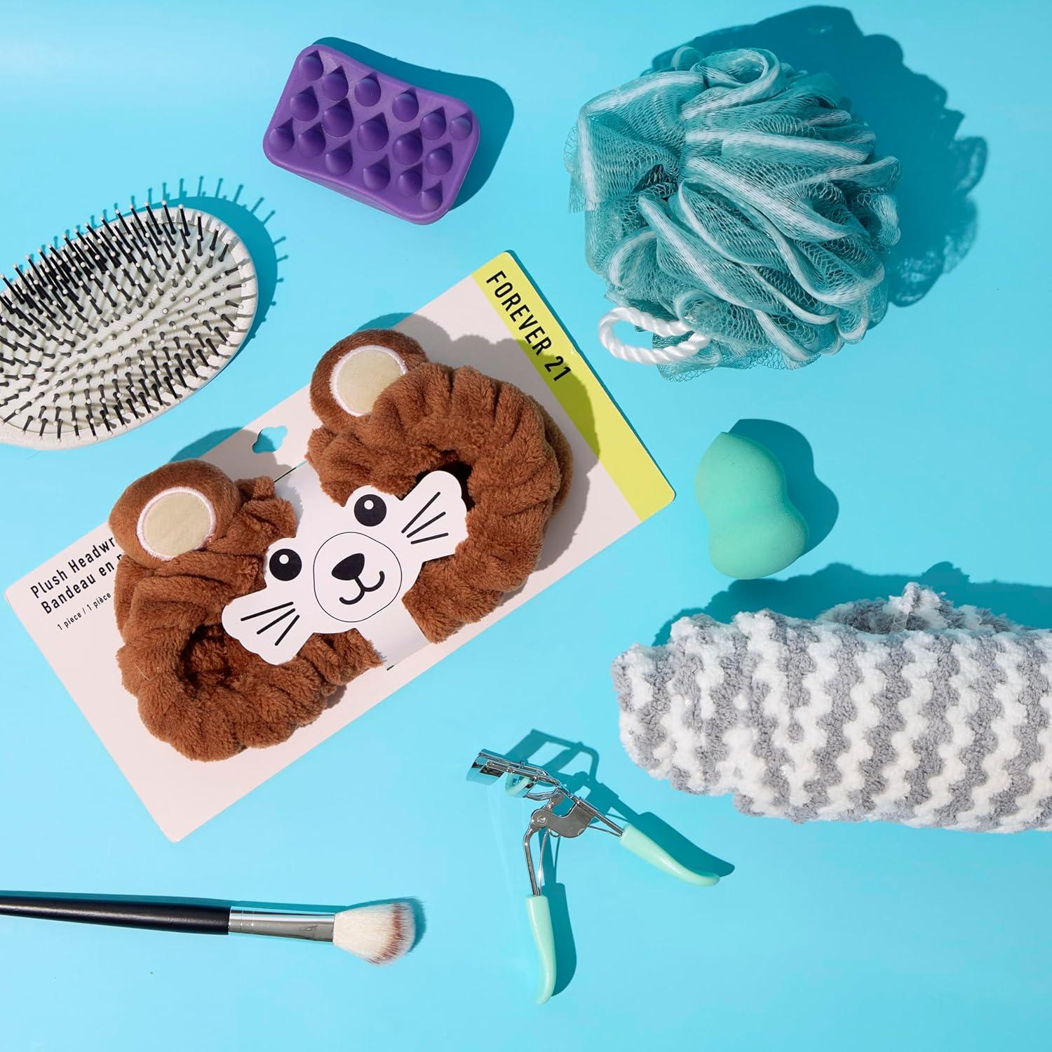 image:imageForever 21 Plush Headwrap Brown Bear Plush Spa Headband Kawaii Headband for Washing Face Spa Essentials amp Self Care Accessories