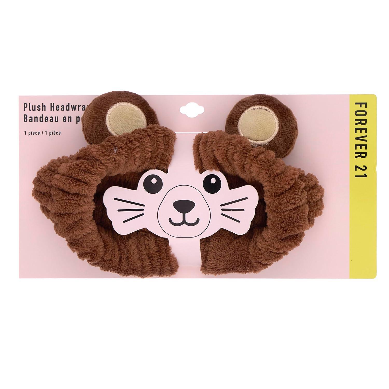 image:imageForever 21 Plush Headwrap Brown Bear Plush Spa Headband Kawaii Headband for Washing Face Spa Essentials amp Self Care Accessories
