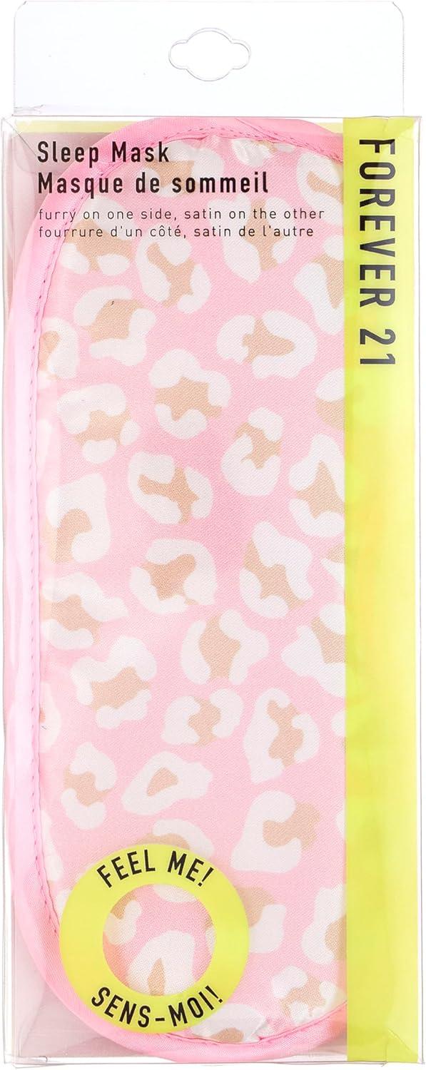 image:imageForever 21 Sleep Mask 1pc Dual Sided Comfort Sleeping Mask wPink Leopard Print Comfortable Furry and Satin Sides for Ultimate Rest and RejuvenationPink Leopard