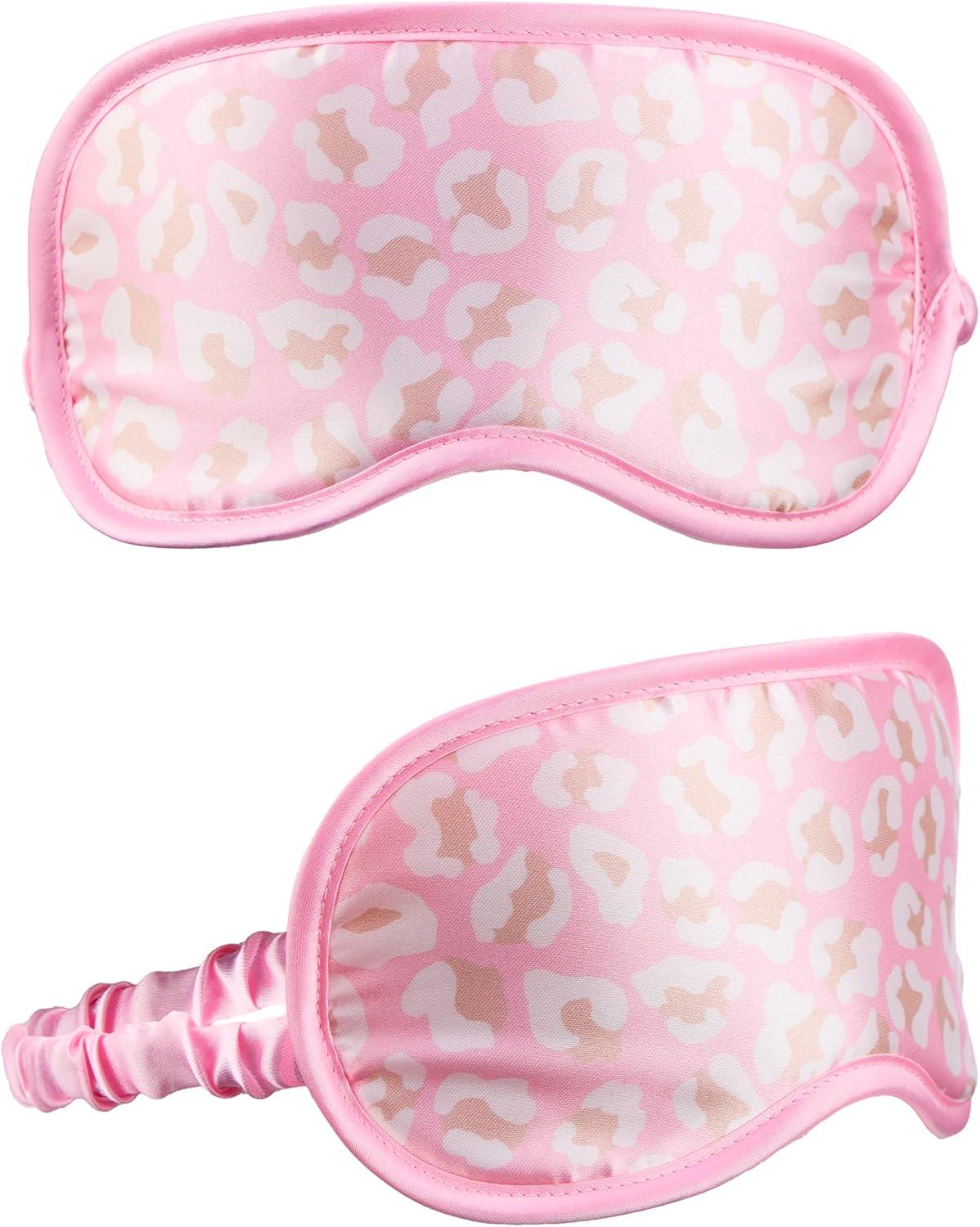 image:imageForever 21 Sleep Mask 1pc Dual Sided Comfort Sleeping Mask wPink Leopard Print Comfortable Furry and Satin Sides for Ultimate Rest and RejuvenationPink Leopard