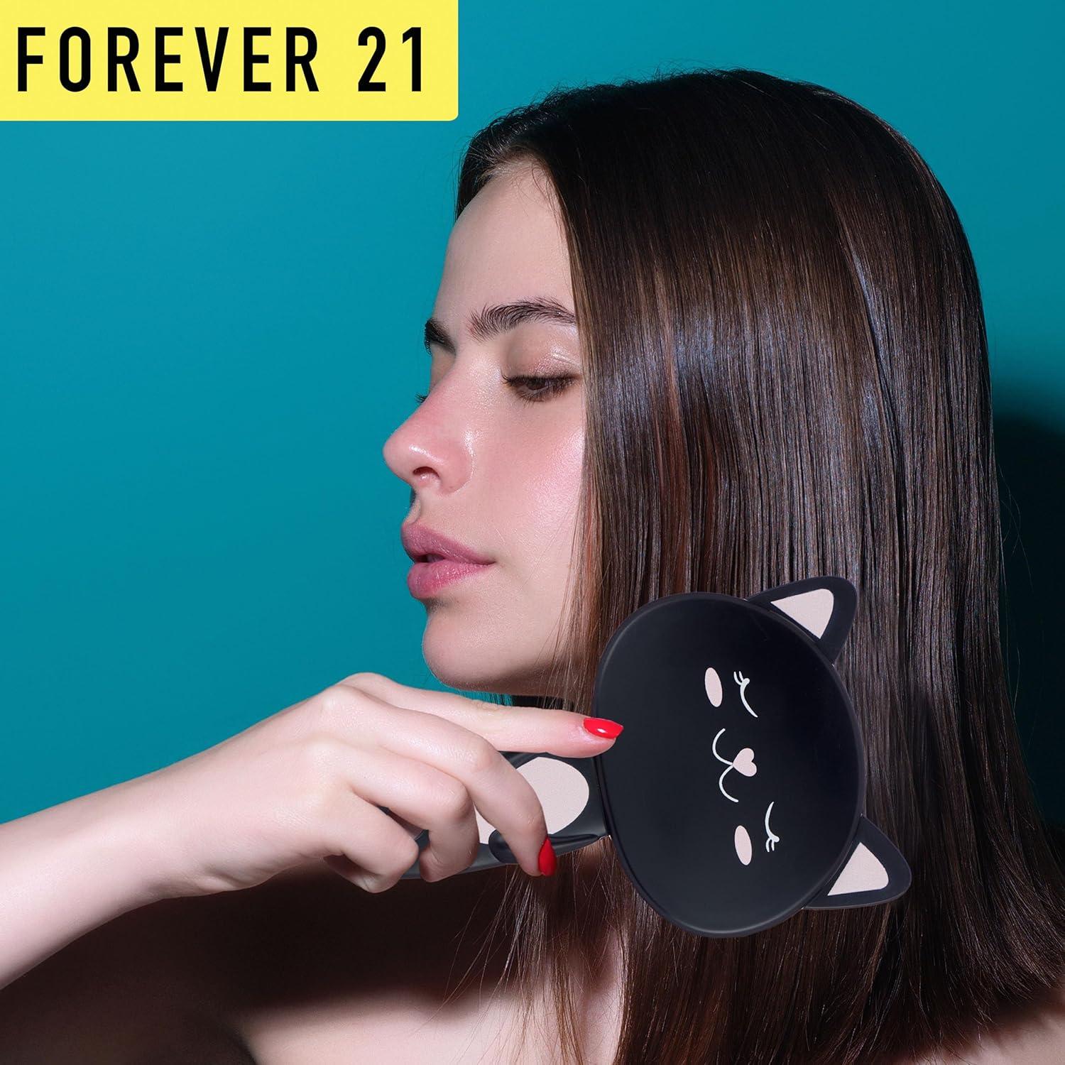 image:imageHairbrush 1pc Cute Animal Character Hairbrush Comfort amp Control Cushion Hair Brush wGentle Bristles Cushion Base and Animal Ears BLACK CATBLACK CAT