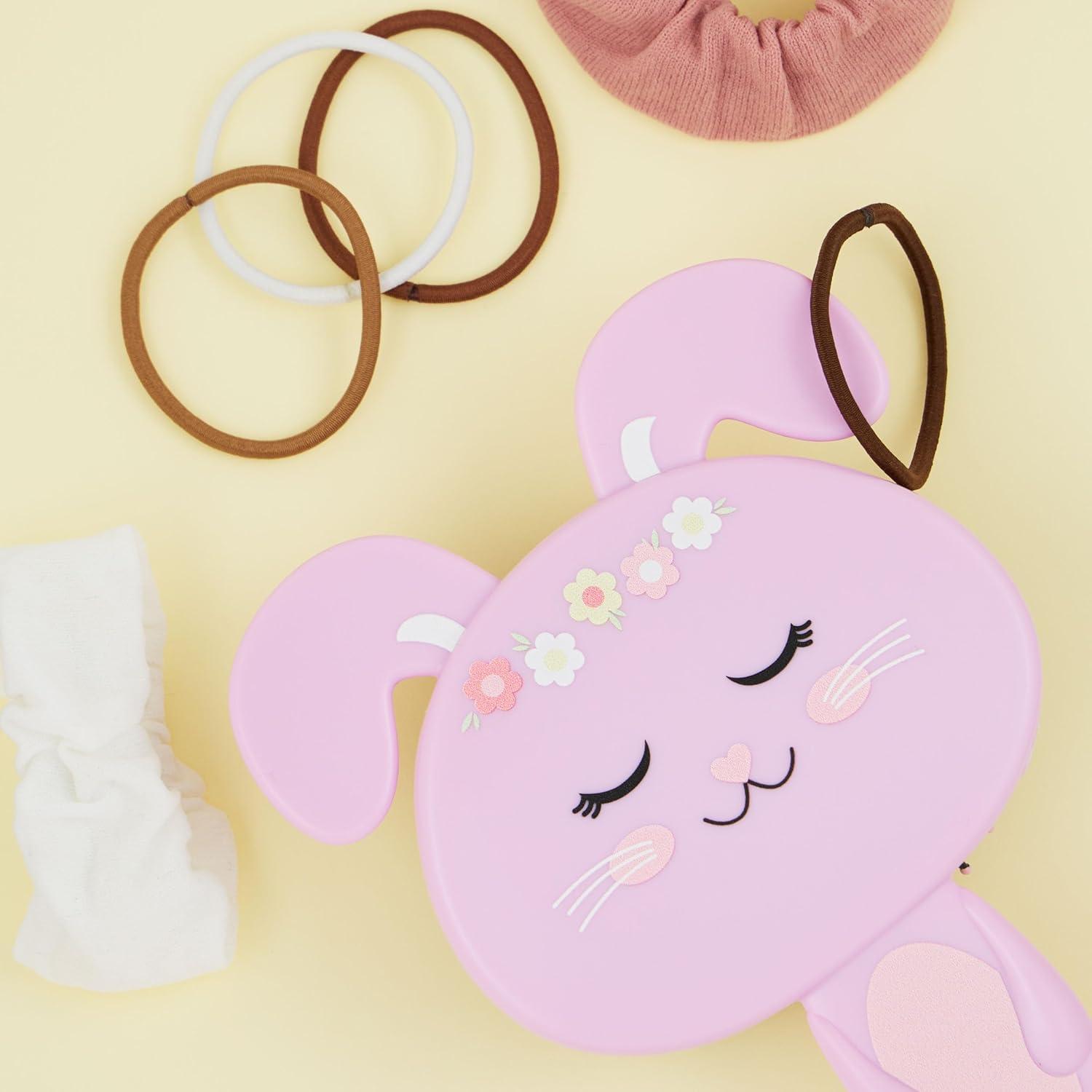 image:imageHairbrush 1pc Cute Animal Character Hairbrush Comfort amp Control Cushion Hair Brush wGentle Bristles Cushion Base and Animal Ears BLACK CATBunny