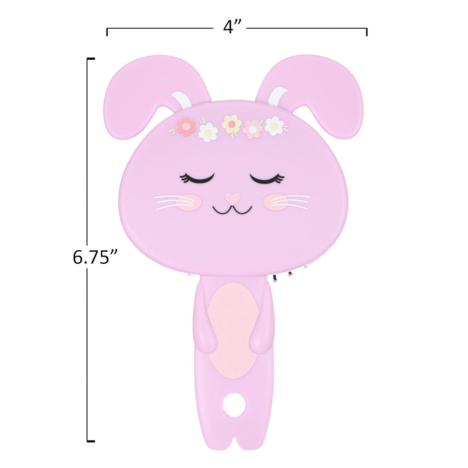 image:imageHairbrush 1pc Cute Animal Character Hairbrush Comfort amp Control Cushion Hair Brush wGentle Bristles Cushion Base and Animal Ears BLACK CATBunny