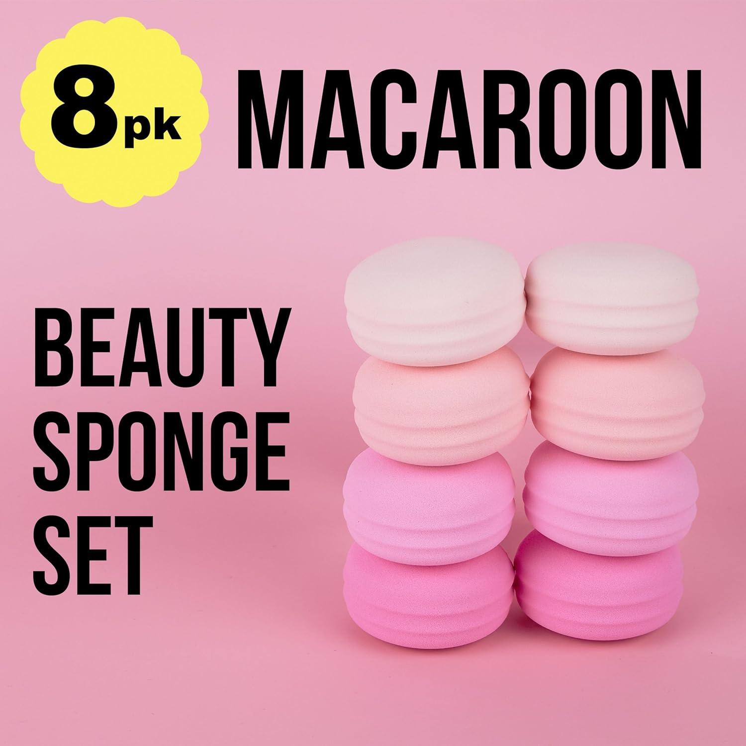 image:imageMacaroon Beauty Sponge Set 8pc Makeup Applicators For Blending amp Mattifying Pink Macaron Beauty Blender Makeup Sponge Collection