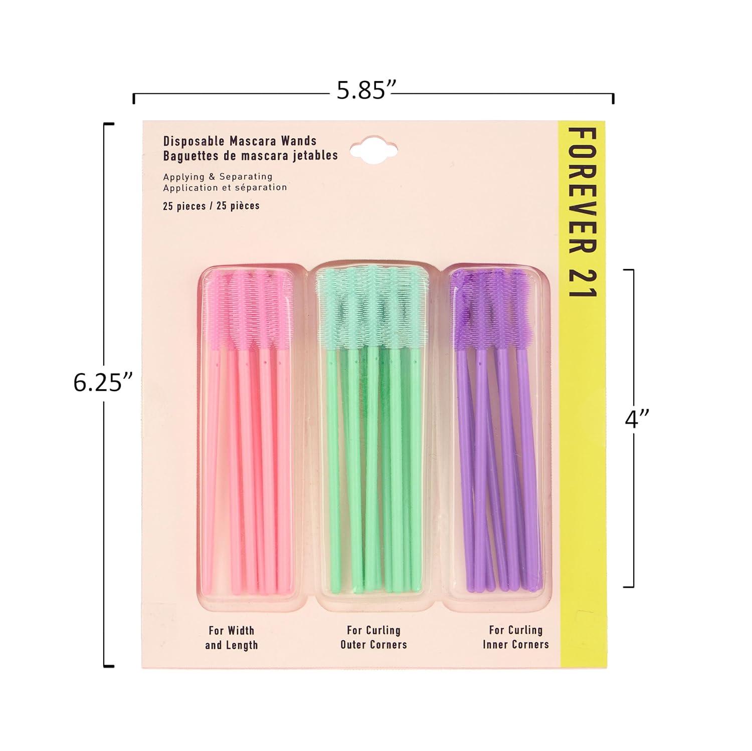 image:imageMascara Wands 25pc Lash Spoolies Disposable Mascara Wands wMultiShaped Wand Heads for Applying amp Separating Lashes