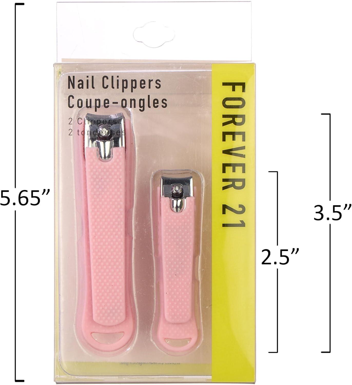 image:imageNail Clippers Set 2pc Pink Glitter Nail Clipper Value Pack Big amp Small Precision Nail Clippers Pack Essential Manicure amp Pedicure ToolsPink