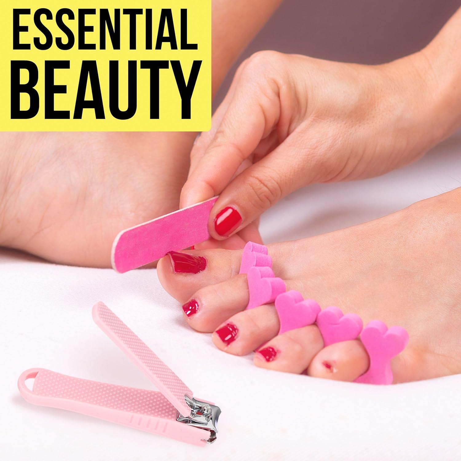 image:imageNail Clippers Set 2pc Pink Glitter Nail Clipper Value Pack Big amp Small Precision Nail Clippers Pack Essential Manicure amp Pedicure ToolsPink