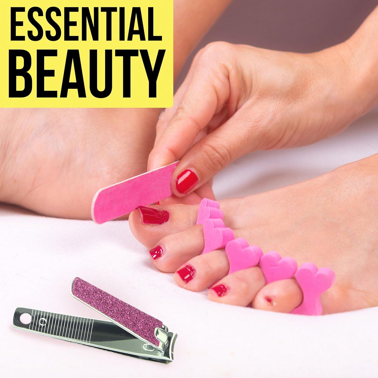 image:imageNail Clippers Set 2pc Pink Glitter Nail Clipper Value Pack Big amp Small Precision Nail Clippers Pack Essential Manicure amp Pedicure ToolsPink Glitter