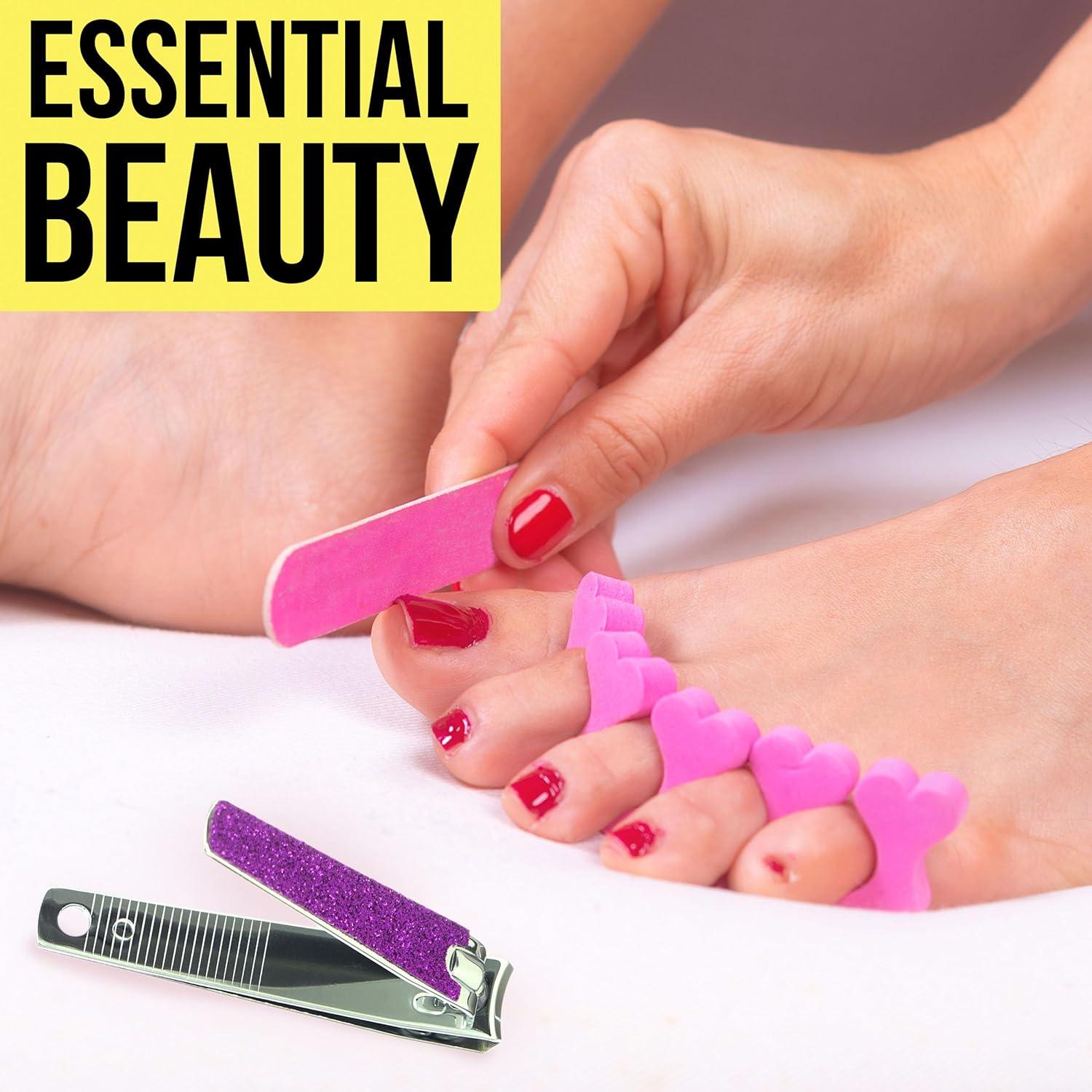 image:imageNail Clippers Set 2pc Pink Glitter Nail Clipper Value Pack Big amp Small Precision Nail Clippers Pack Essential Manicure amp Pedicure ToolsPurple Glitter