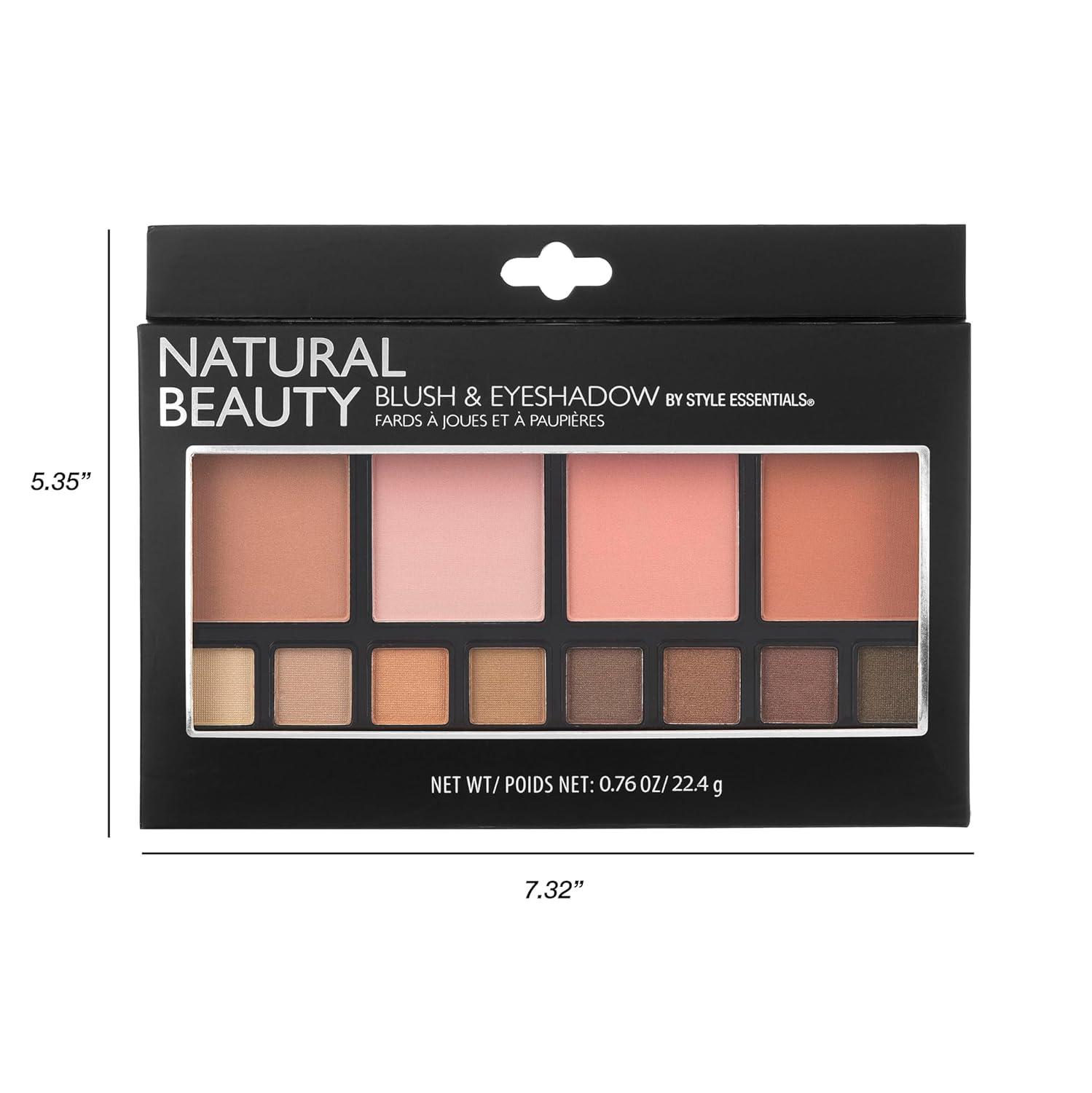 image:imageWomens Cosmetics NATURAL BEAUTY Blush and Eyeshadow Palette 12 Shades Shimmer and Matte Finishes