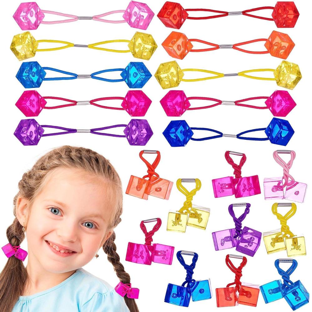 image:image20pc Ponytailers Ponytail Balls Hair Elastics Collection 18mm Round Opaque Multicolored Twin Hair Beads Bauble Hair Ties Ponytail Holders Toddler Kids Bobble Hair Tie Value PackCube