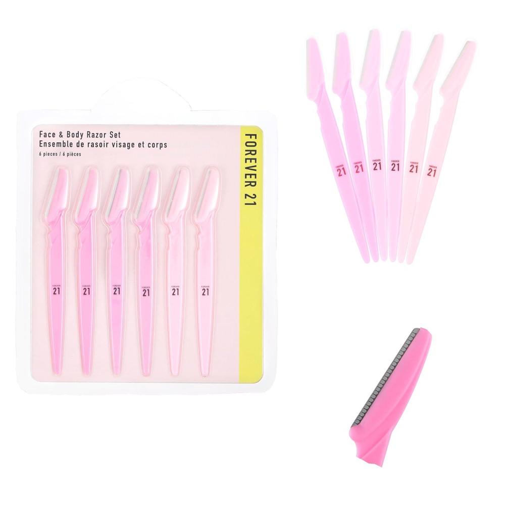 image:image6pc Eyebrow Razor Set Pink Disposable Razors for Eyebrow Maintenance Hair Removal Tool Face amp Eyebrow RazorPink