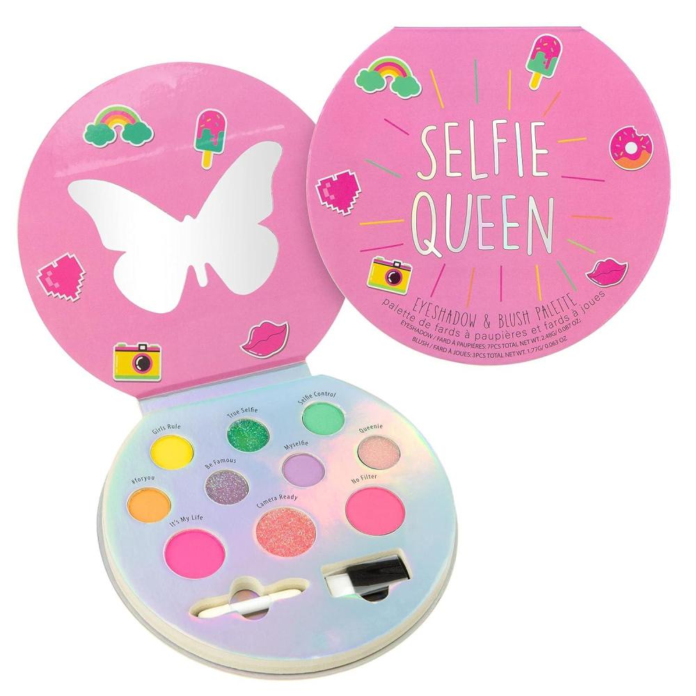 image:imageCool Glisten amp Glitter Makeup Palette 10 Color Eyeshadow amp Blush Makeup Novelty Beauty Set Fold Out Compact with Mirror Cute Gifts Washable NonToxicSelfie Queen