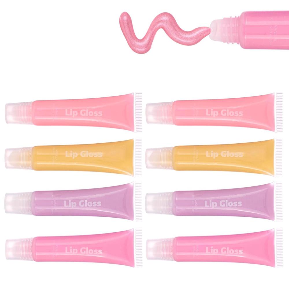 image:imageEXPRESSIONS 8pc Lip Gloss Set Flavored Squeeze Tube Lip Glosses Value Pack Daisy Lip Gloss in Assorted Fruity Flavors