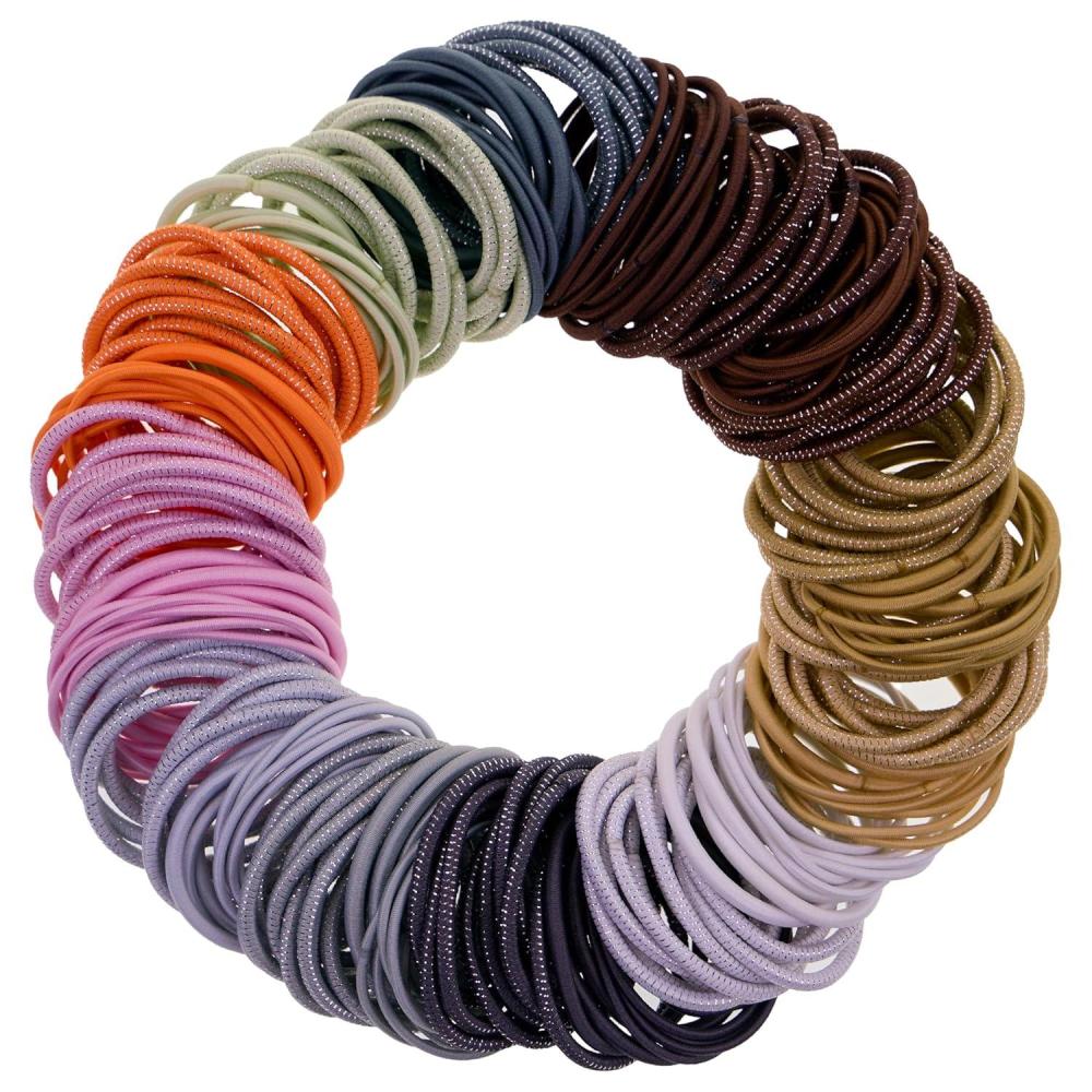 image:imageExpressions 216Piece Hair Ties 4mm Elastics Classic Black Value Pack Durable No Metal Bands for Womens Ponytails Thick Curly and All Hair TypesMulti