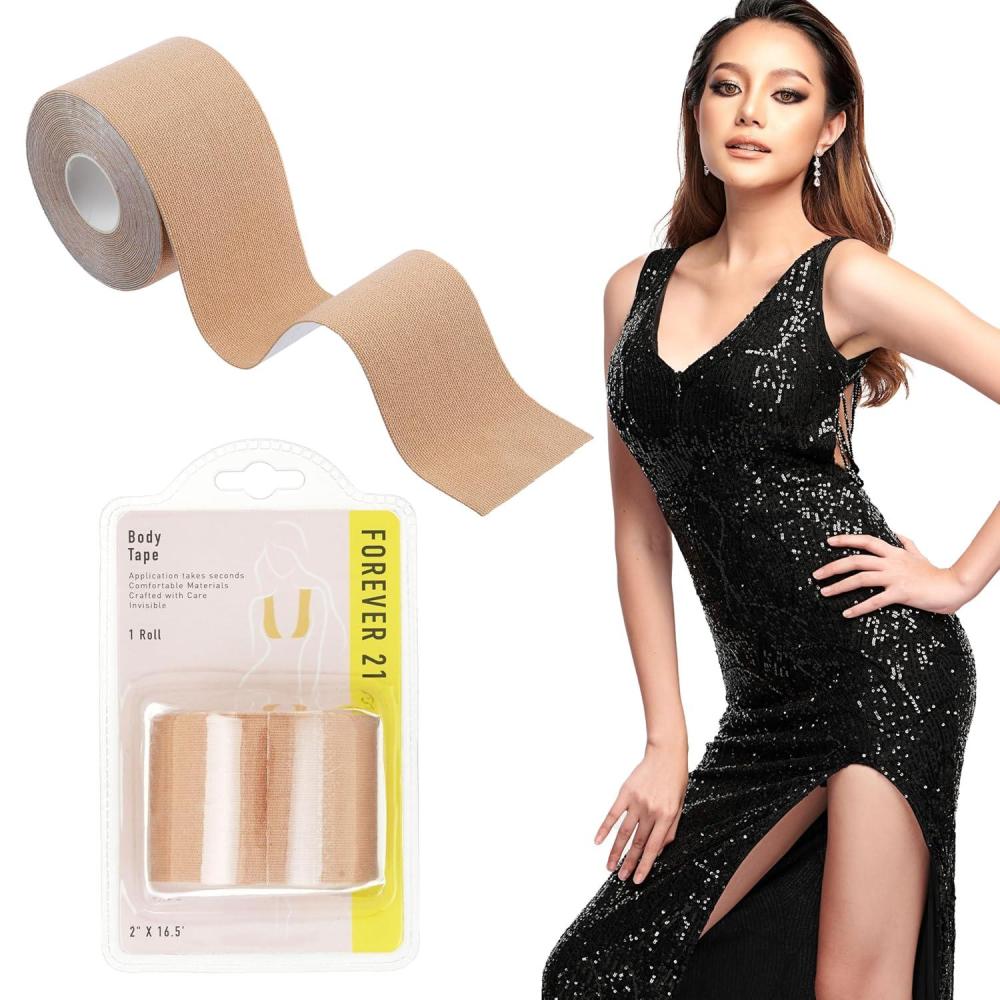 image:imageForever 21 1pk Body Tape Comfortable Skin Easy Application Breast Fabric Face Lift Fashion Dresses Nipple Cover Invisible Bra SupportBEIGE