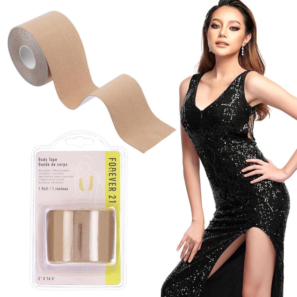 image:imageForever 21 1pk Body Tape Comfortable Skin Easy Application Breast Fabric Face Lift Fashion Dresses Nipple Cover Invisible Bra SupportNUDE