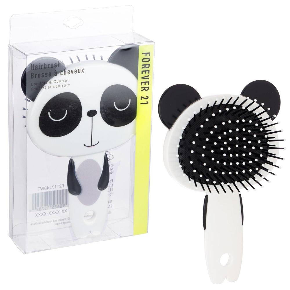 image:imageHairbrush 1pc Cute Animal Character Hairbrush Comfort amp Control Cushion Hair Brush wGentle Bristles Cushion Base and Animal Ears BLACK CATPANDA