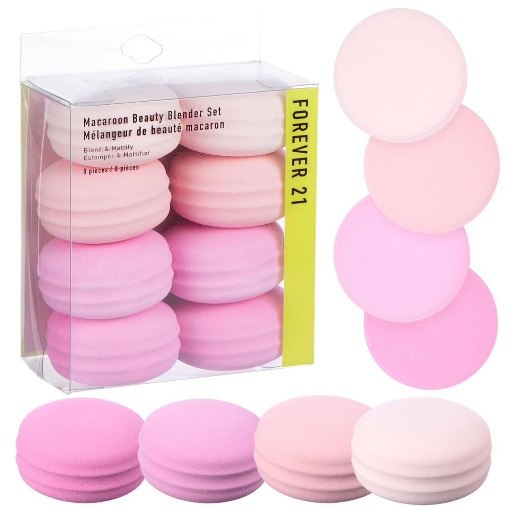 image:imageMacaroon Beauty Sponge Set 8pc Makeup Applicators For Blending amp Mattifying Pink Macaron Beauty Blender Makeup Sponge Collection