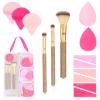 image:image21pc Beauty Set Glam Gem Rhinestone Handle Brush Collection with Assorted Blender Sponge Wedge Cosmetic Application Tools Kit for Face