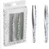 image:image2pc Glitter Tweezer Set in Rose Gold  Pointed For Fine Ingrown Hair amp Slanted For Precision Grooming  Pack of 2 Tweezers For Women Everyday Hair Tweezers For PluckingSilver