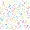 image:image48pc Shaped Gummie Bracelets  Bulk Pack Bright Colored Shaped Rubberband Bracelets  Bracelet Rubber Bands Kit Rubber Bracelets For Kids amp Kids Party Favors Colored Rubber Bands