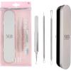 image:image4pc Skin Glow Kit  Professional Blackhead Removal Stainless Steel Facial Instruments Storage Case Esthetician Acne Extractor Supply