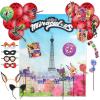 image:image50pc Miraculous Ladybug AllinOne Birthday Party Supplies Set  Zag Heroez Celebration Kit with Backdrop Props amp Tableware