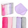 image:image5pc Makeup Remover Cloths  Machine Washable Microfiber Makeup Remover Cloth Bundle NonToxic Makeup Removing ClothsEcoFriendly Face Cloth Set