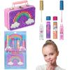 image:imageEXPRESSIONS 5pc Cosmetics Lip Kit For Kids wLip Glosses Lip Balms amp Tin Box Storage CaseI Believe in Unicorns HologrpahicWashable  Non ToxicMagical