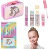 image:imageEXPRESSIONS 5pc Cosmetics Lip Kit For Kids wLip Glosses Lip Balms amp Tin Box Storage CaseI Believe in Unicorns HologrpahicWashable  Non ToxicUnicorns