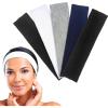 image:imageExpressions 5pc Headwraps in Black Gray amp White  Bulk Hair Accessories For Women Headbands For Women Girls Headbands Workout Headbands  Elastic Headbands For Women Fabric Headbands
