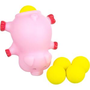1pc Foam Ball Popper Toy – Squeeze & Launch Unicorn Toy w/ Foam Balls Included – Animal Ball Shooting Squishy Toy, Toddler Toys(PIG)