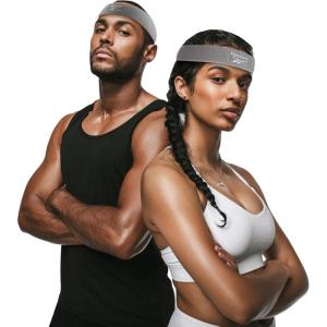 1pc Unisex Athletic Sweatband – 2.25in Thick Workout Headband w/Stay Dry Technology, Moisture-Wicking Fabric,Quality Gym Hair Accessories for Active Comfort-Reebok(gray)