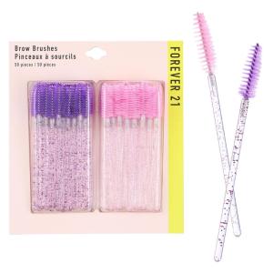 Brow Brushes – 50pc Glitter Handle Brow Brush Eyebrow Spoolie Set |Eyelash And Eyebrow Brush Value Pack