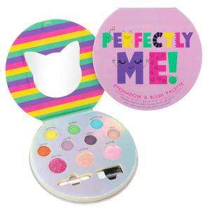 Cool Glisten & Glitter Makeup Palette 10 Color Eyeshadow & Blush Makeup Novelty Beauty Set, Fold Out Compact with Mirror, Cute Gifts – Washable, Non-Toxic(Perfectly Me)