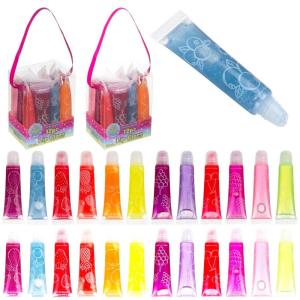 EXPRESSIONS 12-Pack Flavored Lip Gloss Bulk Set | Non-Toxic, Kid-Safe Squeeze Tubes for Party Favors, Goodie Bag Fillers & Classroom Gifts(0.2 Fl Oz (Pack of 24))