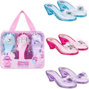 EXPRESSIONS 3Pack Princess Shoes Set(Opaque Sole With Glitter Side)